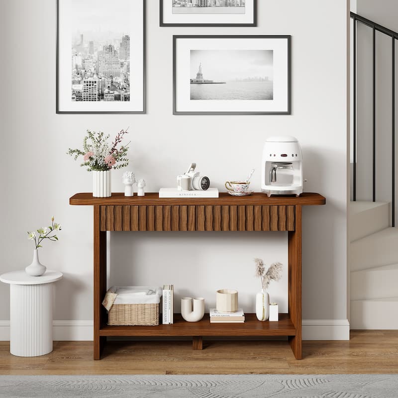 51.2" Entryway Console Table with Drawer Sofa Table with Storage Shelf - 51.2"L x 13.8"D/W x 31.5"H