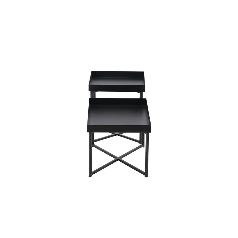Rye Studio Loranze Industrial Set of 2 Metal Coffee Tables 23x16 & 15x15
