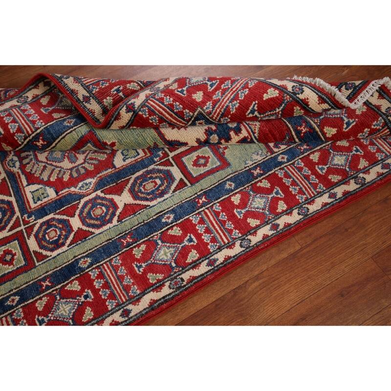 Kazak Foyer Rug Hand-Knotted Oriental Wool Carpet - 3'2" x 5'5"