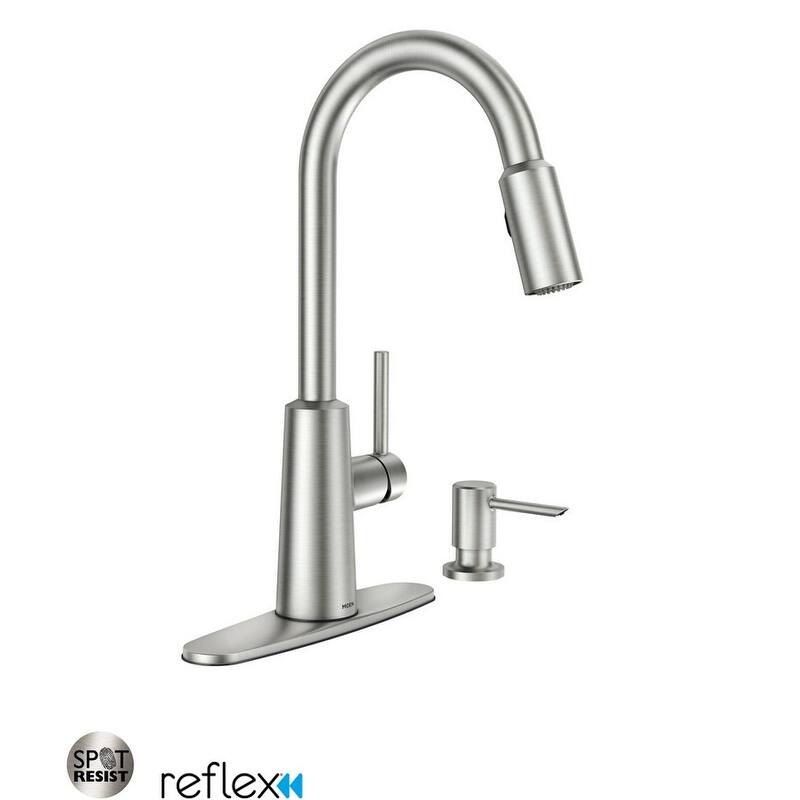 Moen Nori Pullout Spray High-Arc Kitchen Faucet with Soap Dispenser