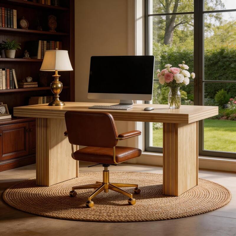 63" Modern Computer Desk, Farmhouse Executive Desk Workstation for Home Office