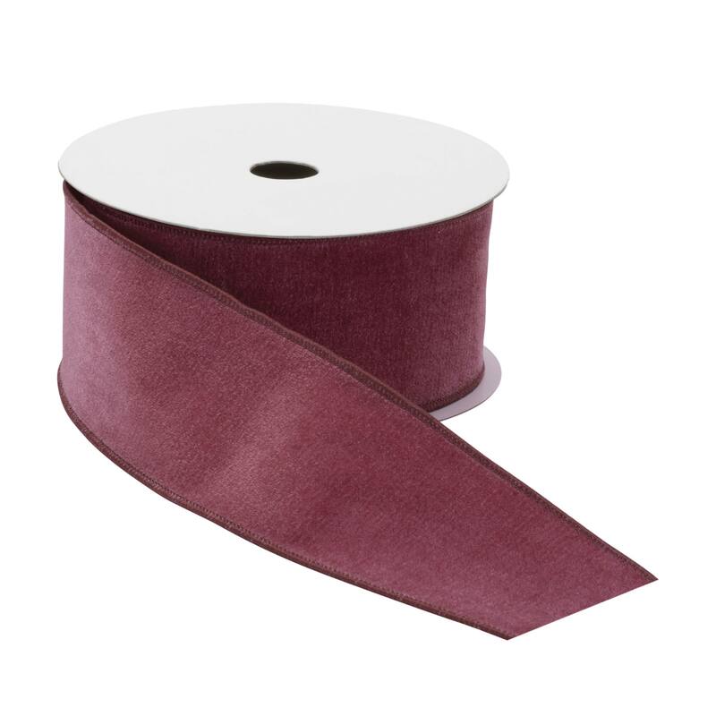 Mauve Red Wired Ribbon 2.5" x 10 Yds. - N/A