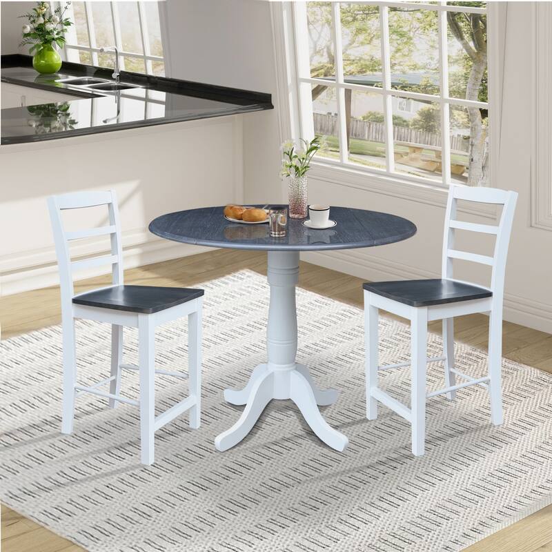 42" Round Pedestal Table with Counter Height Stools