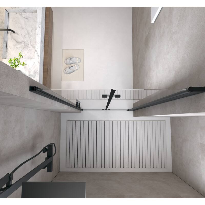 Bifold Shower Door Tempered Glass Aluminum Frame