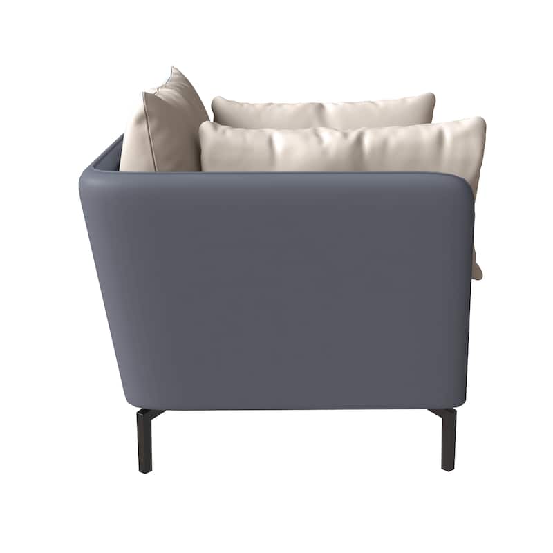Luxify Modern Single-Seater Sofa in Upholstered PU Leather with Metal Legs for Living Room Accent Chair