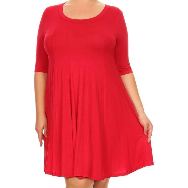 Shop Women Plus Size Solid Short Sleeve Pleat Relax Casual Knit