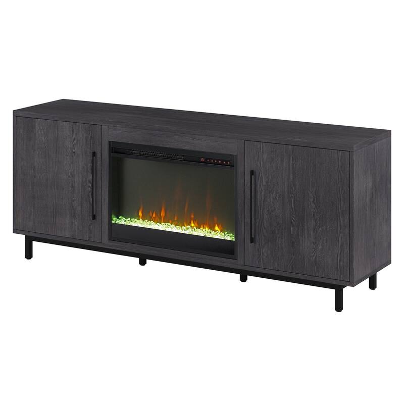 Julian Rectangular TV Stand with Crystal Fireplace for TV's up to 75"
