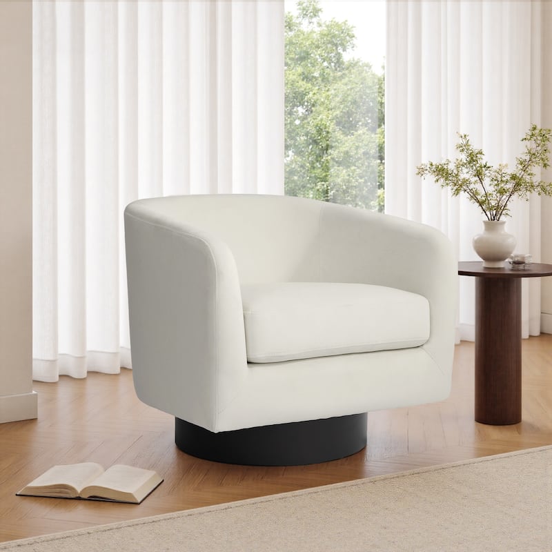 UIXE 360° Swivel Barrel Accent Chair Velvet Armchair For Living Room