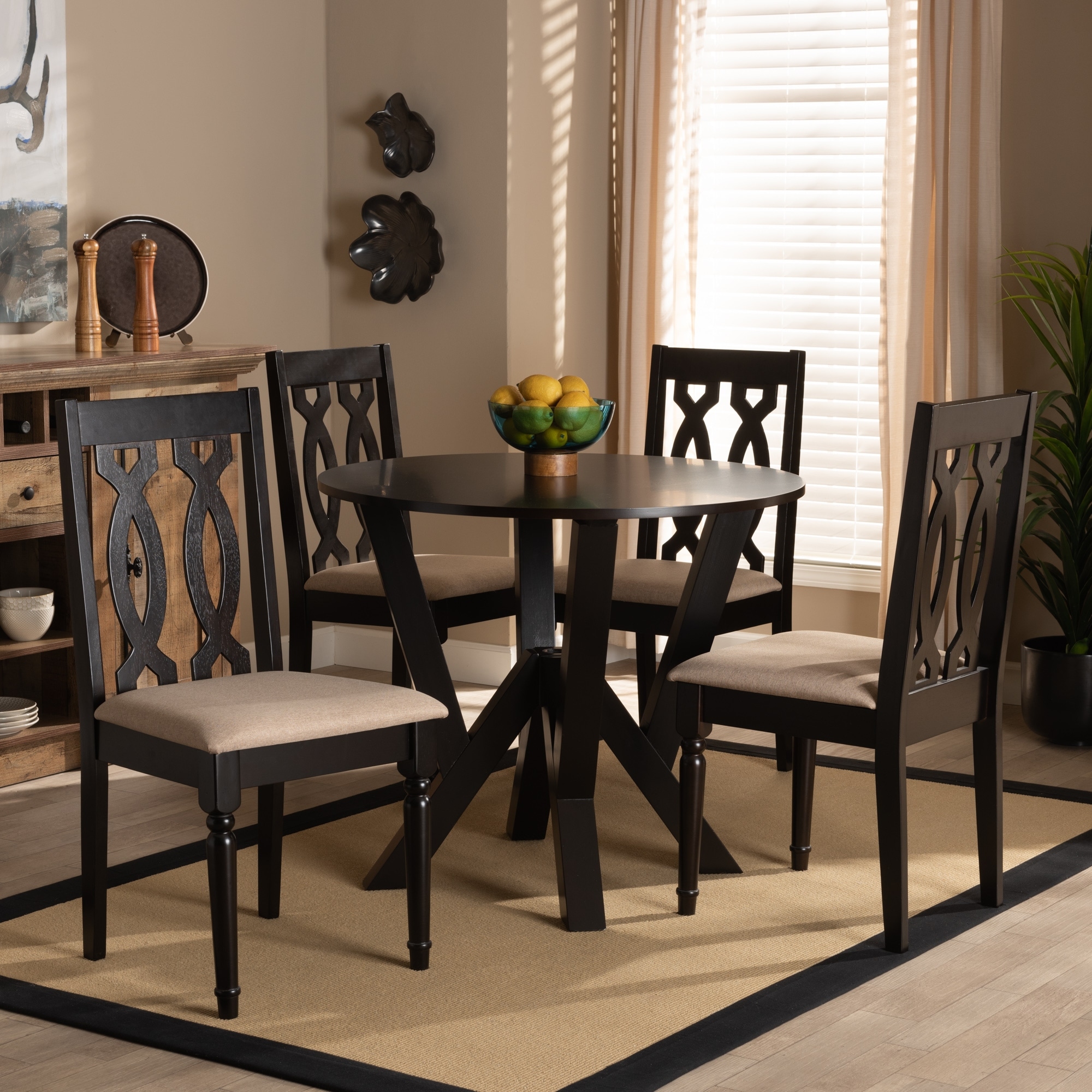 Modern Grey Anise 5-Piece Contemporary Dining Set-image