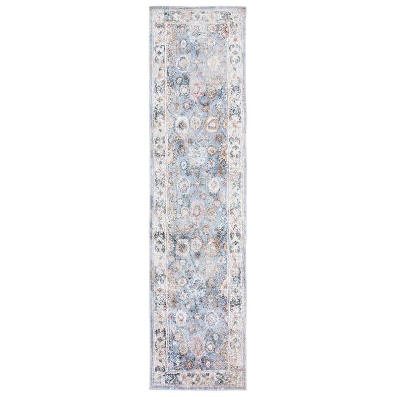 SAFAVIEH Jasmine Lizabeth Vintage Rug - 2'2" x 9' Runner - Blue/Gold