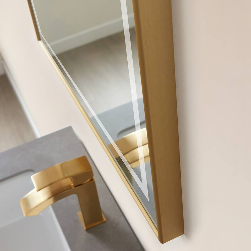 24" Rectangular LED Lighted Accent Bathroom/Vanity Wall Mirror - 24