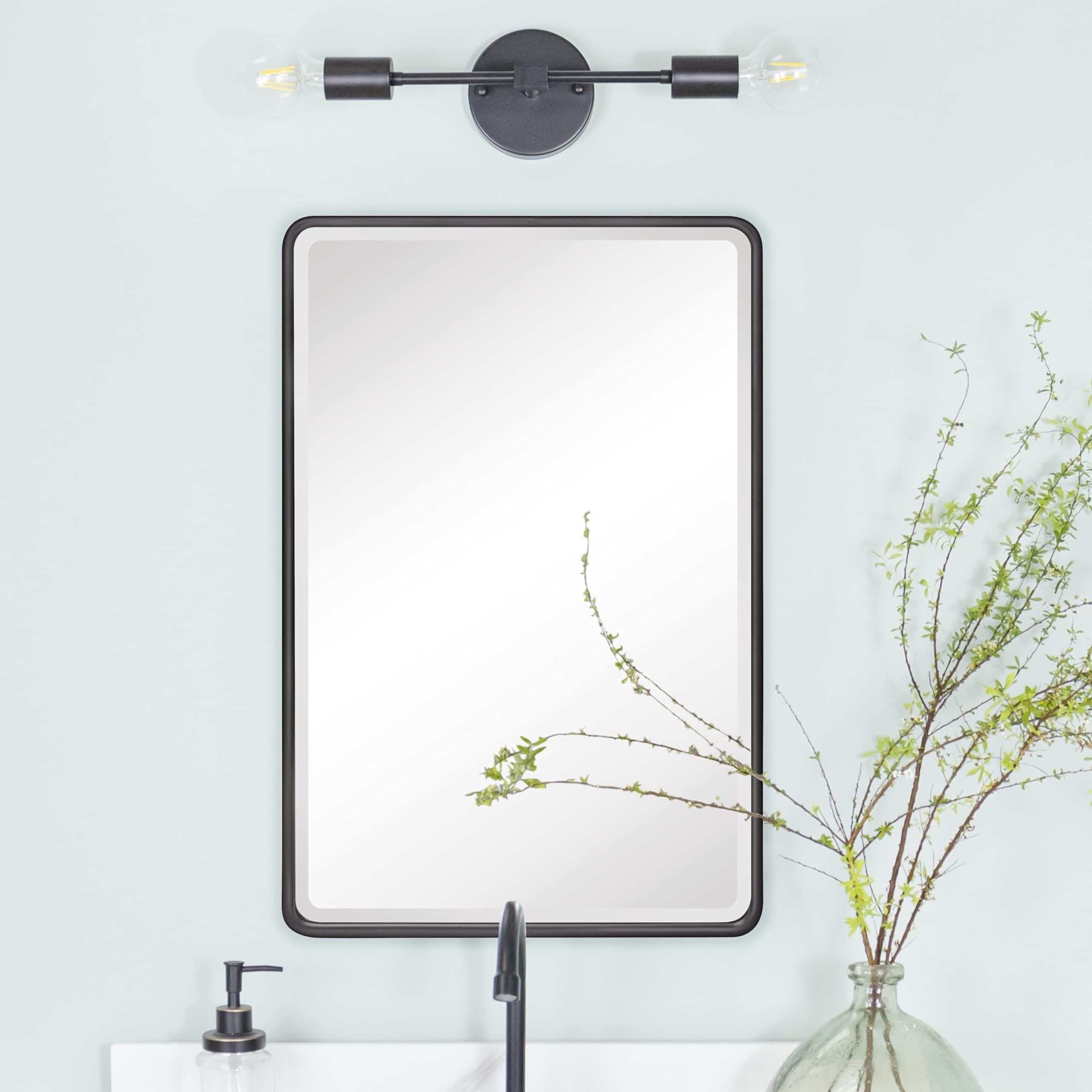 Black rimmed store medicine cabinet