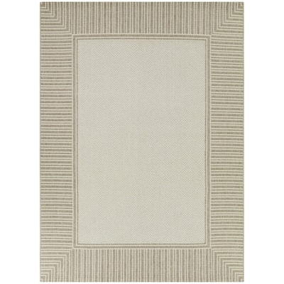 Frans Solid Border Indoor/Outdoor Area Rug