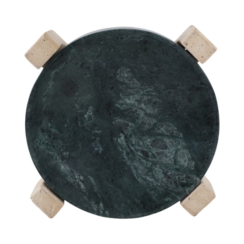 Marble Stone Decorative Tray Geometric Base Sleek Glam Modern - 12" x 12" x 3"