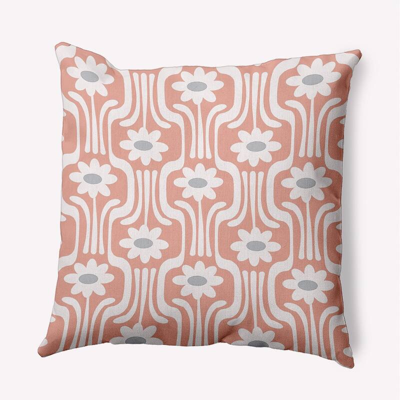 Daisys and Squiggles Indoor/Outdoor Throw Pillow - Soft Coral - 20" x 20"
