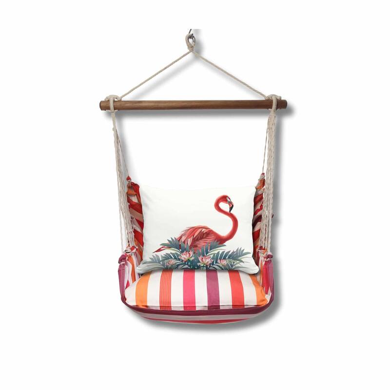 Magnolia Casual Swing Set 4 piece - Cristina Stripe w/ Vivid Flamingo Pink