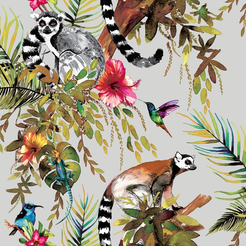 Tropical Lemur Non-Pasted Wallpaper – 396 in x 20.8 in