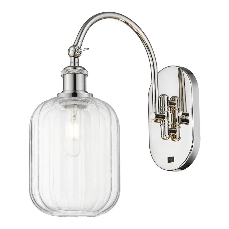 Innovations Lighting 918-1W-16-7 Preston Sconce Preston 16" Tall Wall - Polished Nickel / Clear