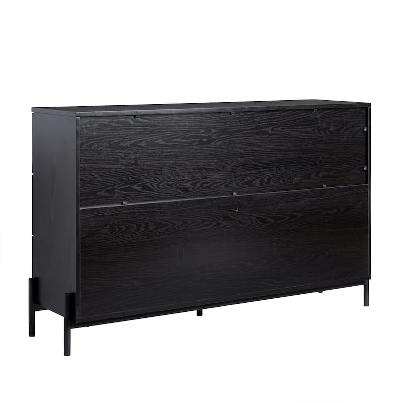 Walker Edison Six Drawer Chest with Reeded Drawer Fronts