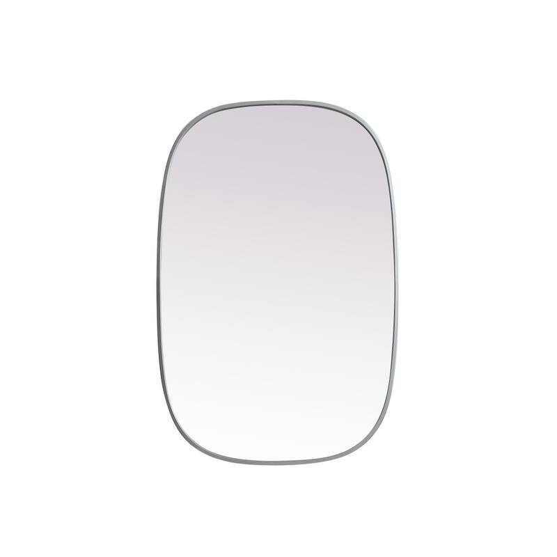 Indigo Home Metal Frame Oval Mirror 24x36 Inch - Silver