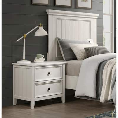 Classic Bedroom Nightstand of 2 Drawers Storage 1pc Modern Furniture Farmhouse Style Bedside Table