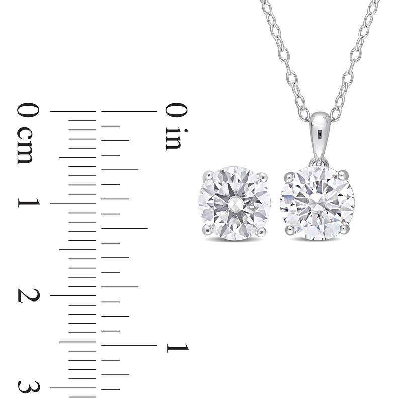 Miadora 7 1/5ct TGW Created White Sapphire 2-Piece Set of Necklace and Earrings Sterling Silver