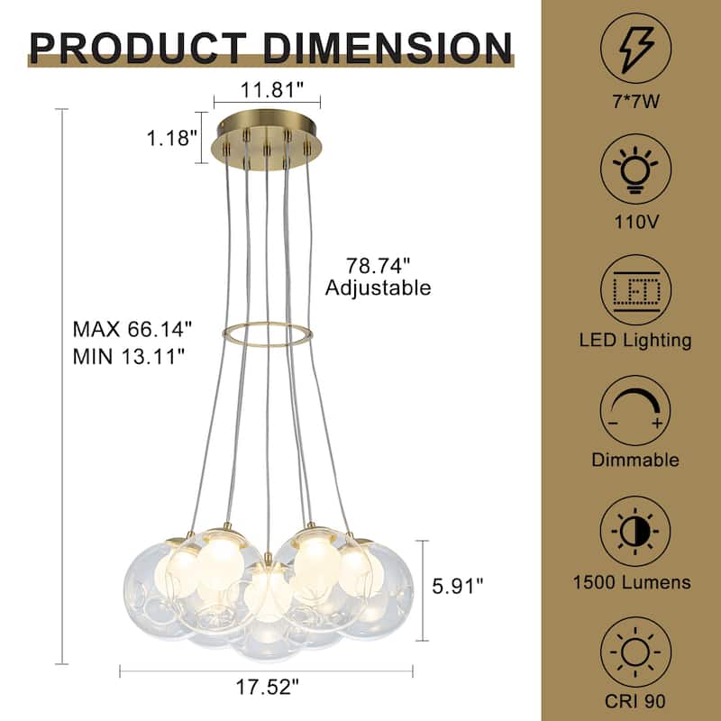 Modern Textured Glass Globe Pendant Light Frosted Shade Dining Room