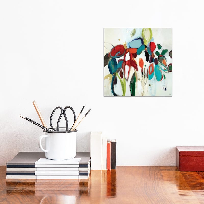 iCanvas "Floral Hints" by Lisa Ridgers Canvas Print - 12x12x0.75