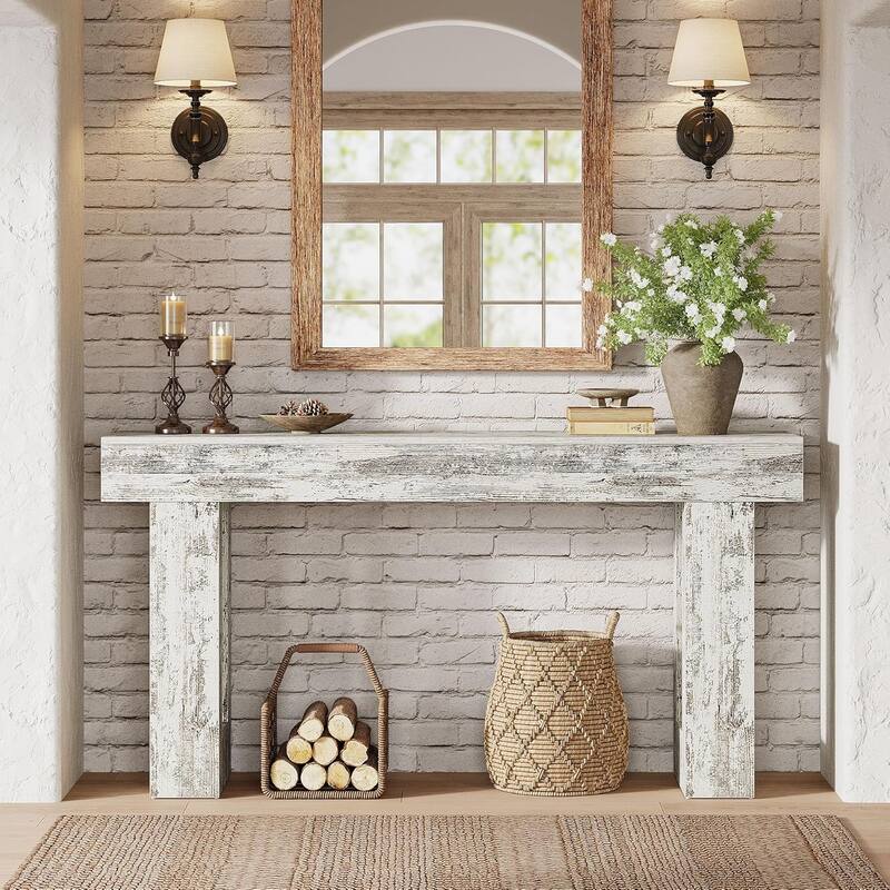 63" Wooden Console Table, Rectangular Sofa Table for Behind Couch, Entryway, HallwayLiving Room