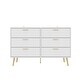 preview thumbnail 19 of 28, Modern 6-Drawer Dresser with Gold Legs and Handles, 47.2" Wide Mid-Century Bedroom Dresser Chest