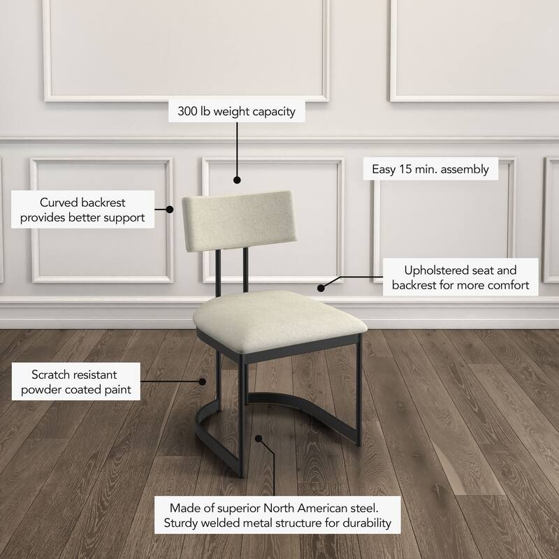 Amisco Lucio Upholstered Dining Chair with Metal Legs