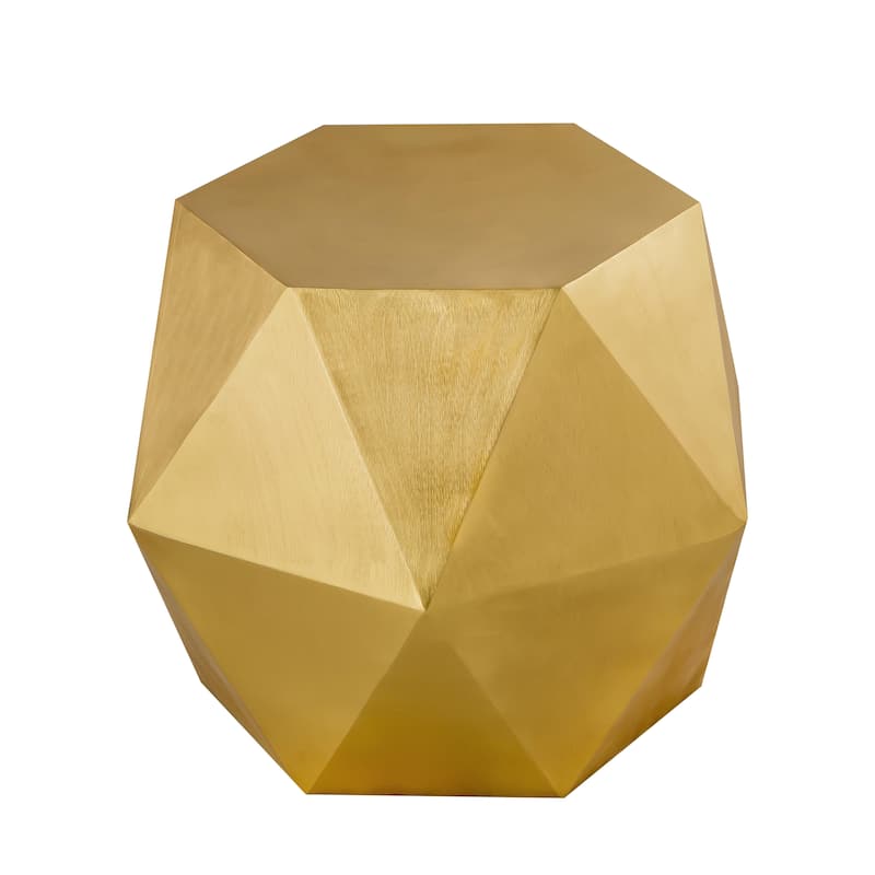 Pasargad Home Lexi Diamond Shape Side Table - W17.25"xD17.25"xH18" - Brass