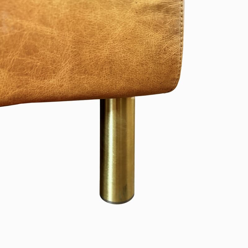 Weston Natural Luxury Leather Minimalist Sofa - 78.8W x 35.5D x 33.5H