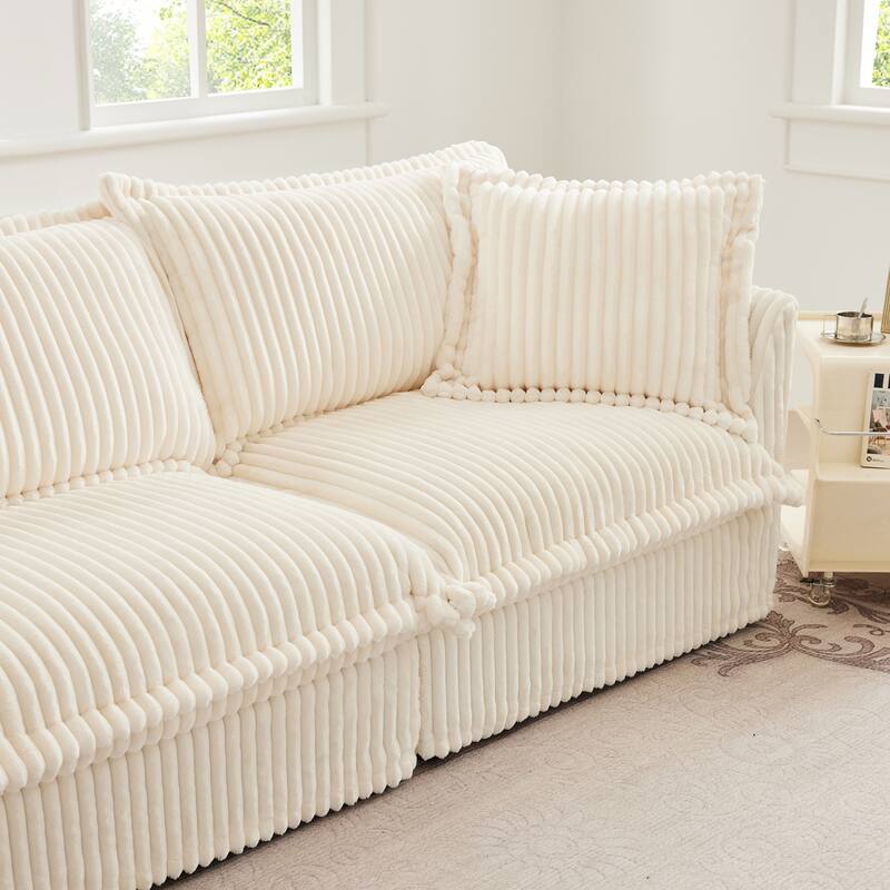Armless Accent Chair Corduroy Upholstered Single Sofa Chair with Removable, Cover Living Room Reading Chair