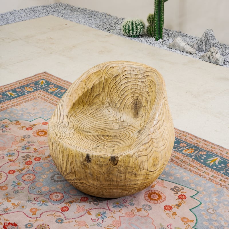 Set of 2 Outdoor Imitation-Wood Stool Sofas