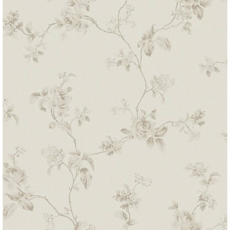Seabrook Designs Chantilly Floral Branch Unpasted Wallpaper