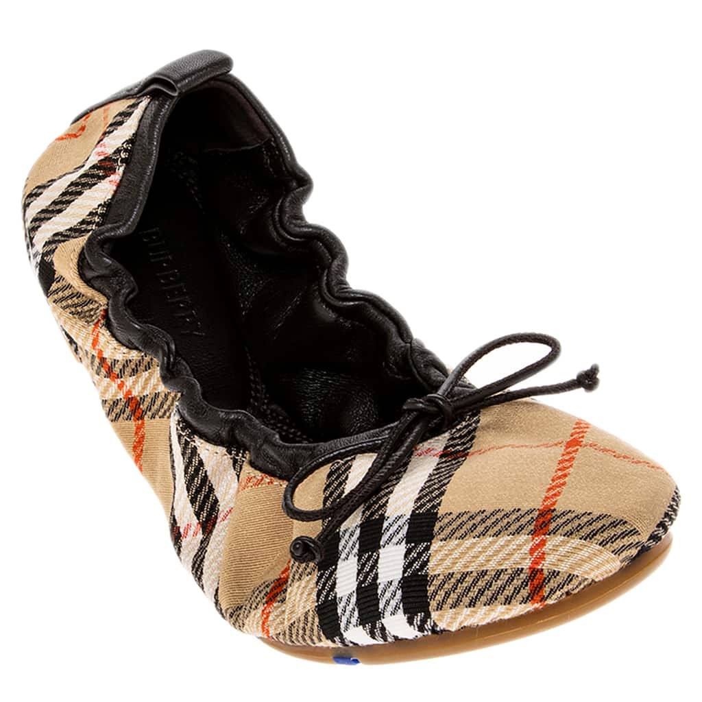 Burberry Check Fawn Ballerinas