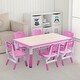 preview thumbnail 2 of 22, Height Adjustable Kids Table and 6 Chair Set - Multifunctional Desk with Ergonomically Designed Chairs