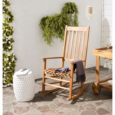 SAFAVIEH Shasta Acacia Wood Rocking Chair. - 26" W x 34" D x 45" H