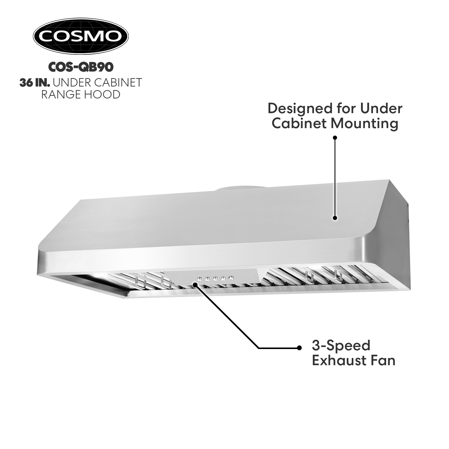 30 in. Ducted Under Cabinet Range Hood in Stainless Steel with Push Button  Controls, LED Lighting and Permanent Filters
