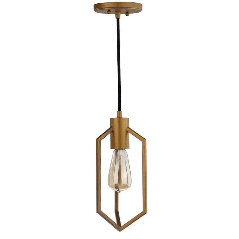 SAFAVIEH Lighting Eastwood Adjustable 1-light Edison Bulb Gold Pendant - 6"W x 6"D x 86"H