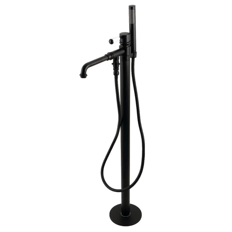 Kingston Brass Paris Floor Mounted Tub Filler with Built-In Diverter � - Matte Black