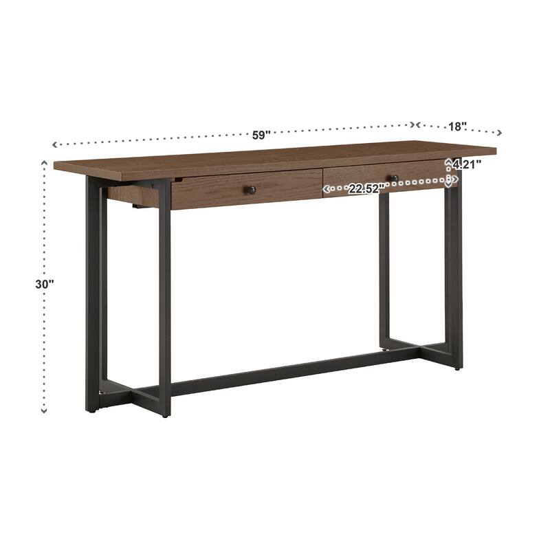Frazer 2-Drawer Desk with Power Outlet by iNSPIRE Q Classic