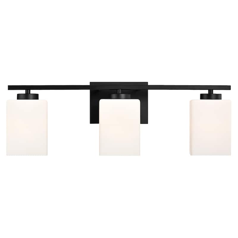 Brushed Nickel Indoor Bathroom Vanity Lights with Etched White Glass Square Rectangle Shades