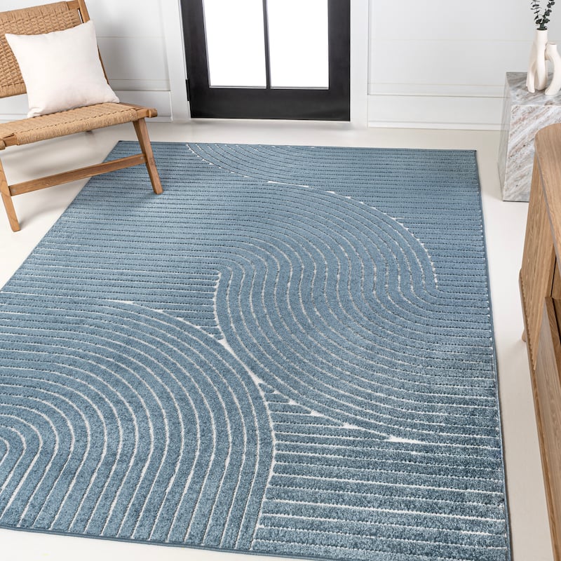 JONATHAN Y Odense Minimalist Curve Geometric Gray/Ivory Area Rug