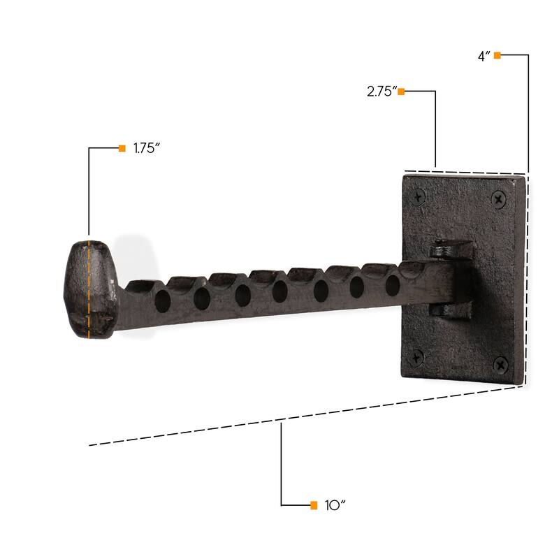 Rustic State Cast Iron Space Saver Wall Mount Hanger Holder