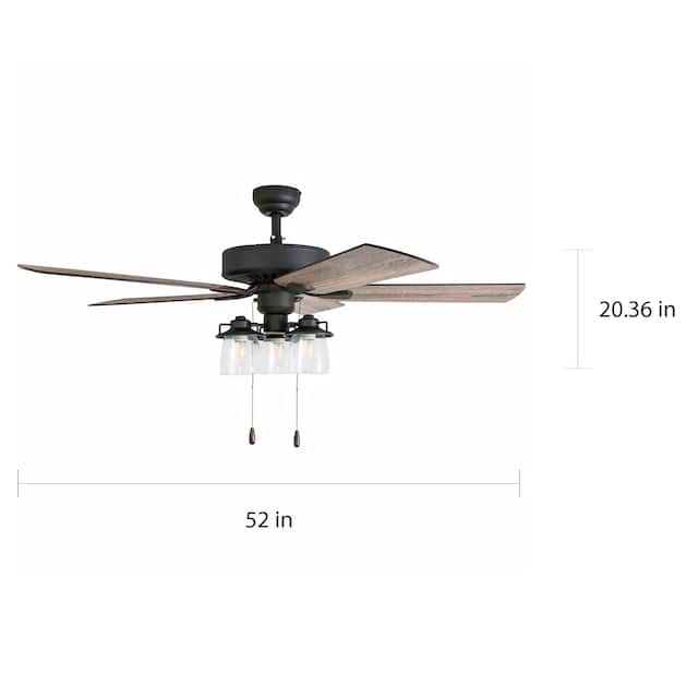Prominence Home Briarcrest Farmhouse Aged Bronze LED Ceiling Fan