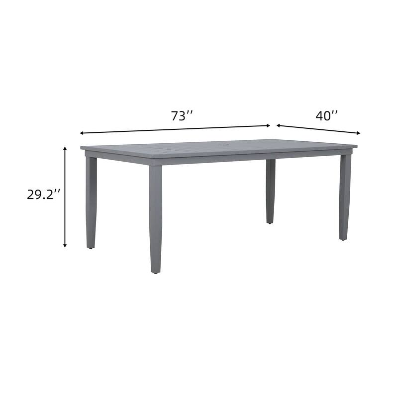 7-Piece Outdoor Patio Dining Set with Gray Cushions