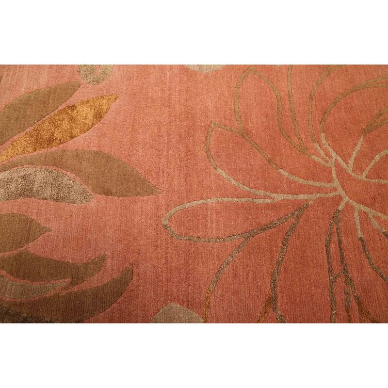 ECARPETGALLERY Hand-knotted Opulence Copper Silk, Wool Rug - 6'1 x 8'11