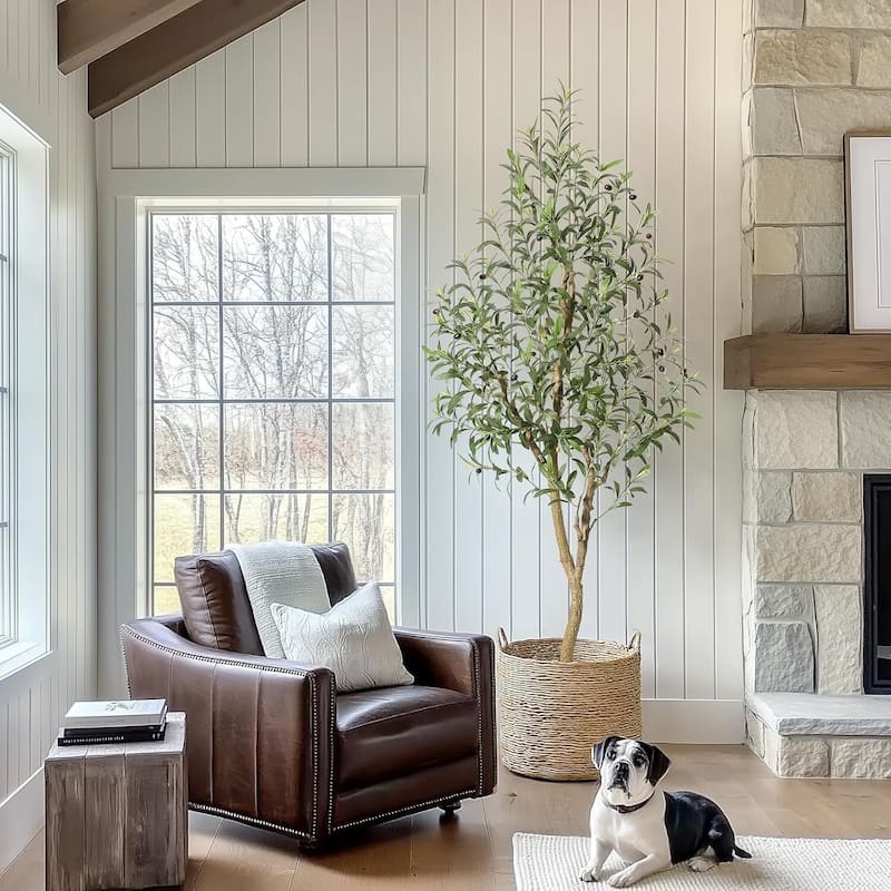 Faux Artificial Olive Tree for Home Office Living Room Decor